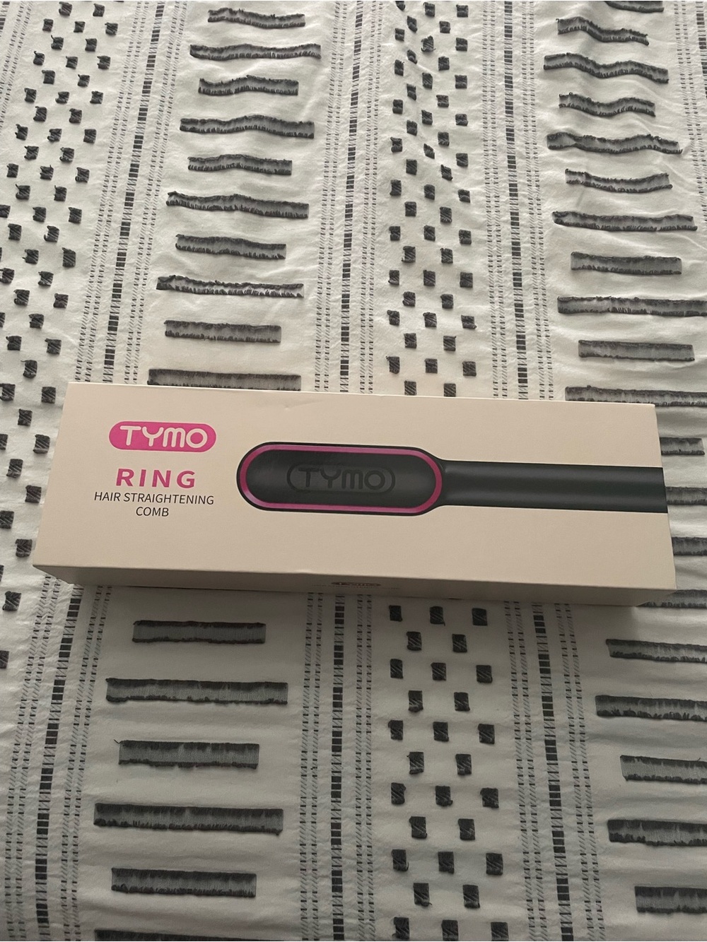 Pink & Black Ring Hair Straightening Comb
